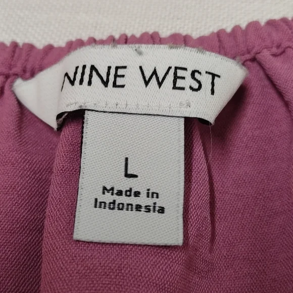 Nine West Women's Squareneck Peplum Top Blouse Size L - Picture 8 of 9